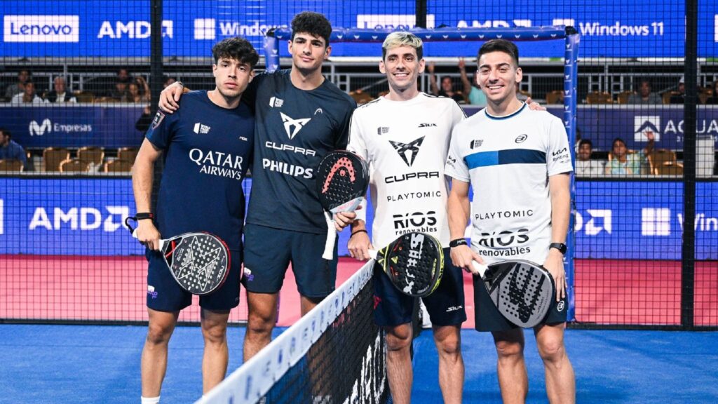 Agustín Tapia, Arturo Coello, Franco Stupaczuk y Martín Di Nenno en las semifinales del WPT Vigo Open 2023