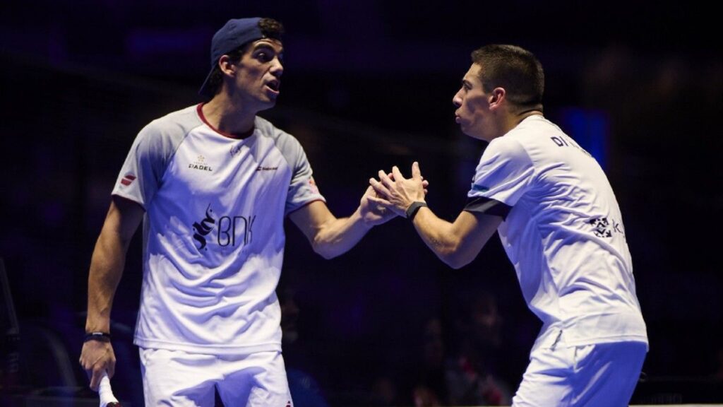 Juan Lebrón y Martín Di Nenno en el Premier Padel Madrid P1 2024